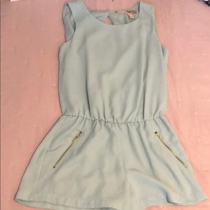 Mint Romper with Gold Detailing